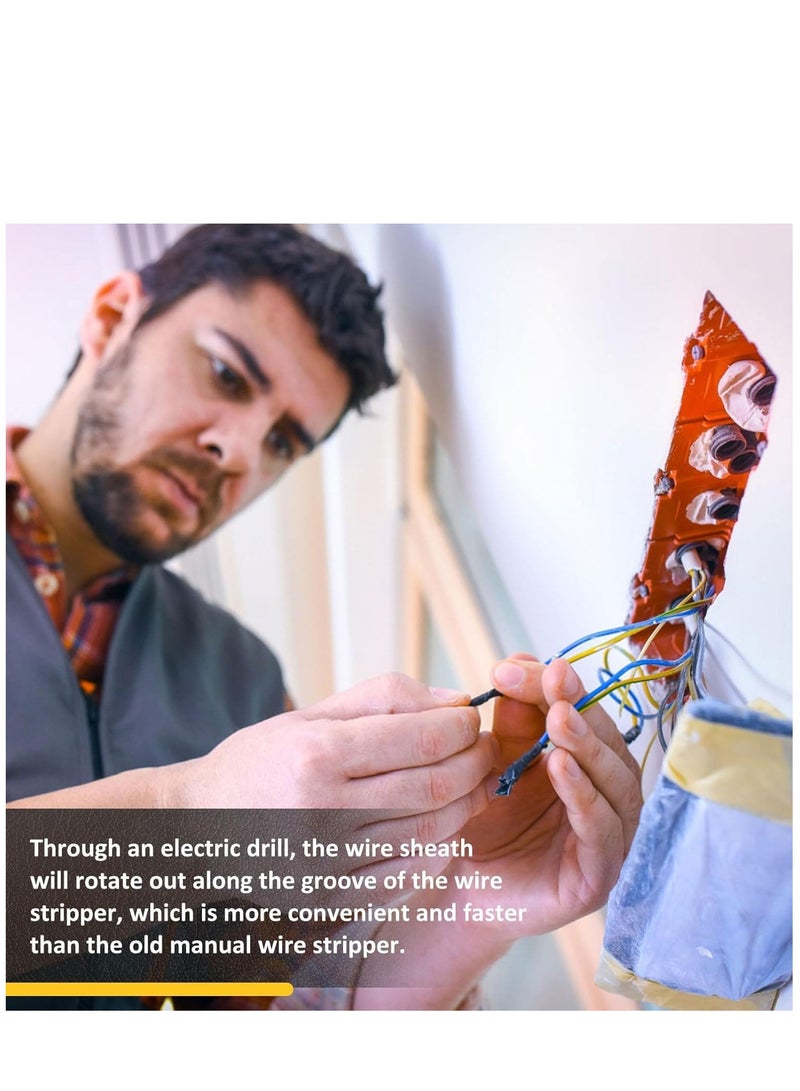 SYOSI مجموعة أدوات تجريد الأسلاك Twist وCable, أداة تجريد Twist كابل من سبائك الألمنيوم العالمية مع مفتاح, أداة احترافية محمولة لتدوير المكسرات الأسلاك لمثقاب الطاقة, تجريد سريع للكابل ووصلات - Image 2