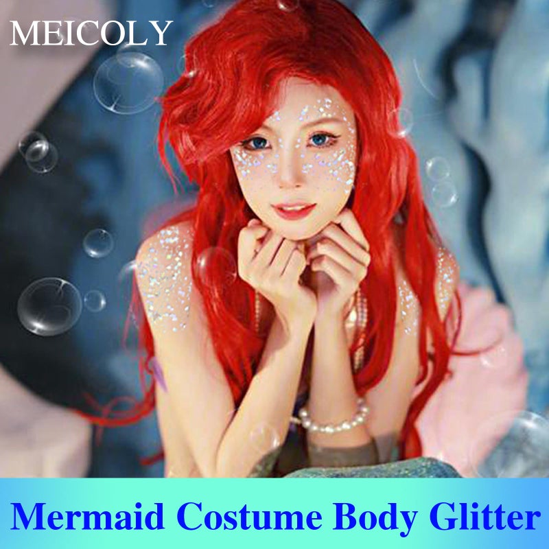 MEICOLY Chameleon Iridescent White Body Glitter,Halloween Face Glitter Paint Ice Themed Aerial Performance,Color Changing Mermaid Face Glitter,Opal Glitter for Body Hair,Festival Party Cheer Makeup - Image 3