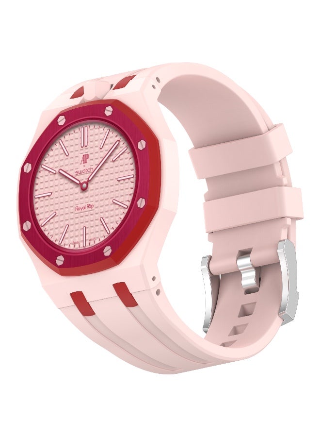 Silicone Watch Strap Compatible with AP x Swatch Royal Pop Watch – Waterproof Replacement Wrist Band, Soft Convertible Strap with 12 O'Clock Crown Design - Image 1