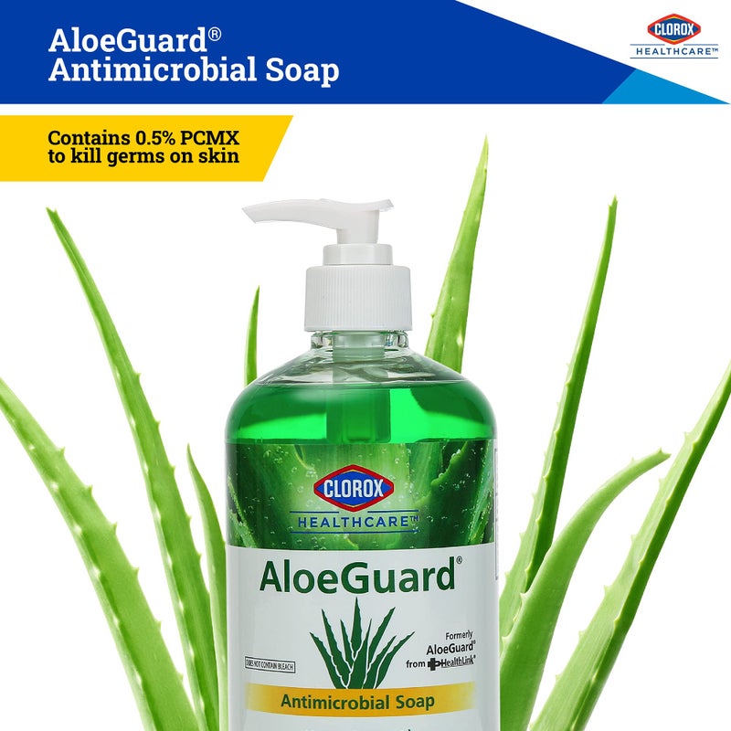 Clorox Healthcare AloeGuard Antimicrobial Liquid Hand Soap with Pump, Gentle and Moisturizing Hand Soap Bottle with Aloe Vera - Handwash for Healthcare & Everyday Use, 18 Fl Oz - Image 2