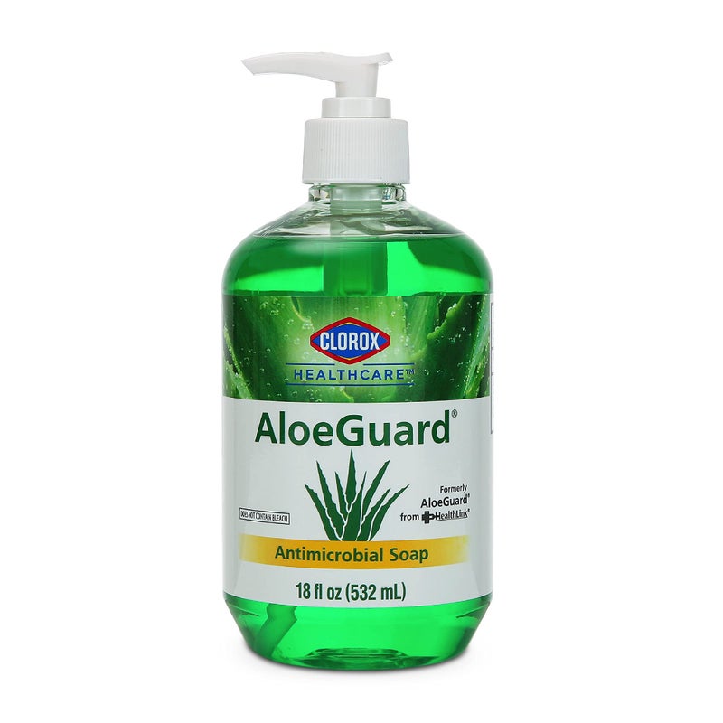 Clorox Healthcare AloeGuard Antimicrobial Liquid Hand Soap with Pump, Gentle and Moisturizing Hand Soap Bottle with Aloe Vera - Handwash for Healthcare & Everyday Use, 18 Fl Oz - Image 1