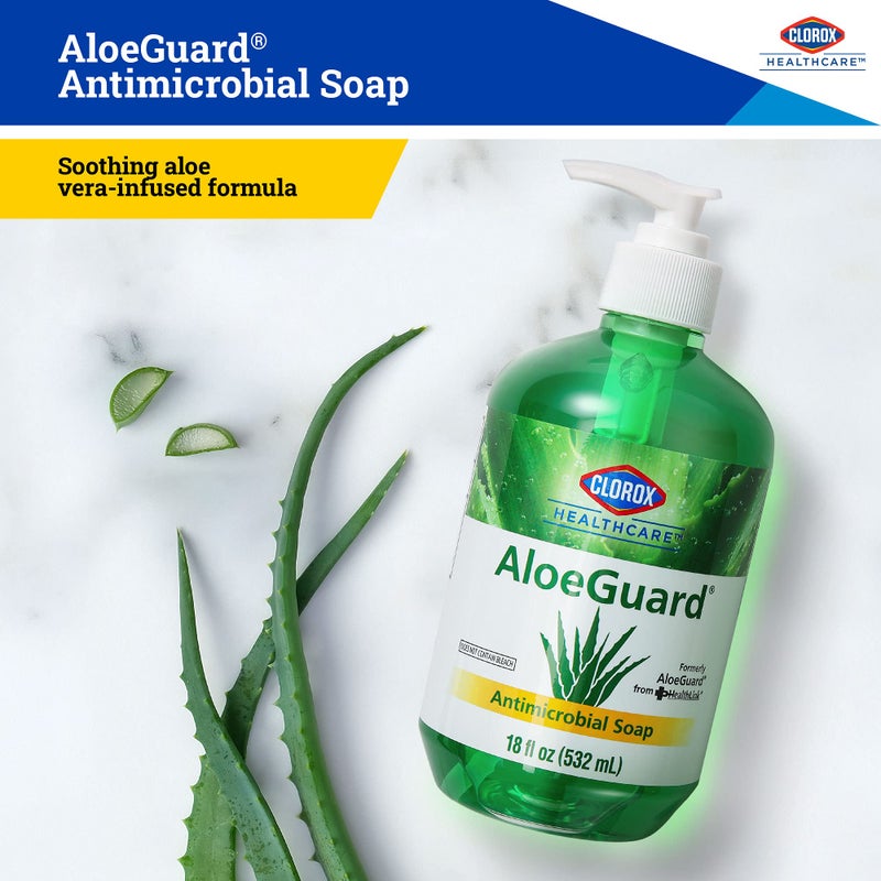 Clorox Healthcare AloeGuard Antimicrobial Liquid Hand Soap with Pump, Gentle and Moisturizing Hand Soap Bottle with Aloe Vera - Handwash for Healthcare & Everyday Use, 18 Fl Oz - Image 3