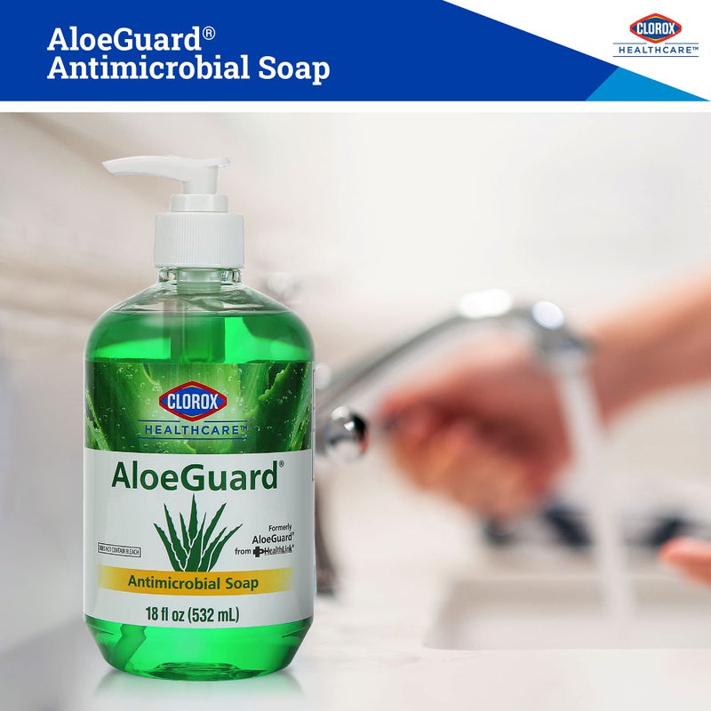 Clorox Healthcare AloeGuard Antimicrobial Liquid Hand Soap with Pump, Gentle and Moisturizing Hand Soap Bottle with Aloe Vera - Handwash for Healthcare & Everyday Use, 18 Fl Oz - Image 5