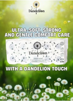 Dandelion Comfort Toilet Paper 2 Ply, 10 Rolls x 400 Sheets - Longer Lasting - White  - Image 2