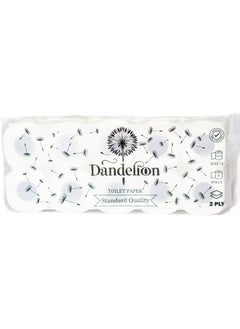 Dandelion Comfort Toilet Paper 2 Ply, 10 Rolls x 400 Sheets - Longer Lasting - White  - Image 1