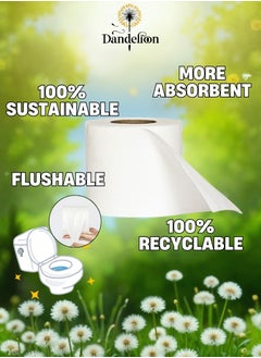 Dandelion Comfort Toilet Paper 2 Ply, 10 Rolls x 400 Sheets - Longer Lasting - White  - Image 4