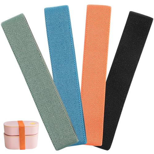 Luxshiny Elastic Cinch Straps Bento Box Elastic Belt 4PCS Lunch Box Fixing Band Replacement for Office Classroom Picnic Camping Outdoors Meals Meal Plan Containers - Image 1