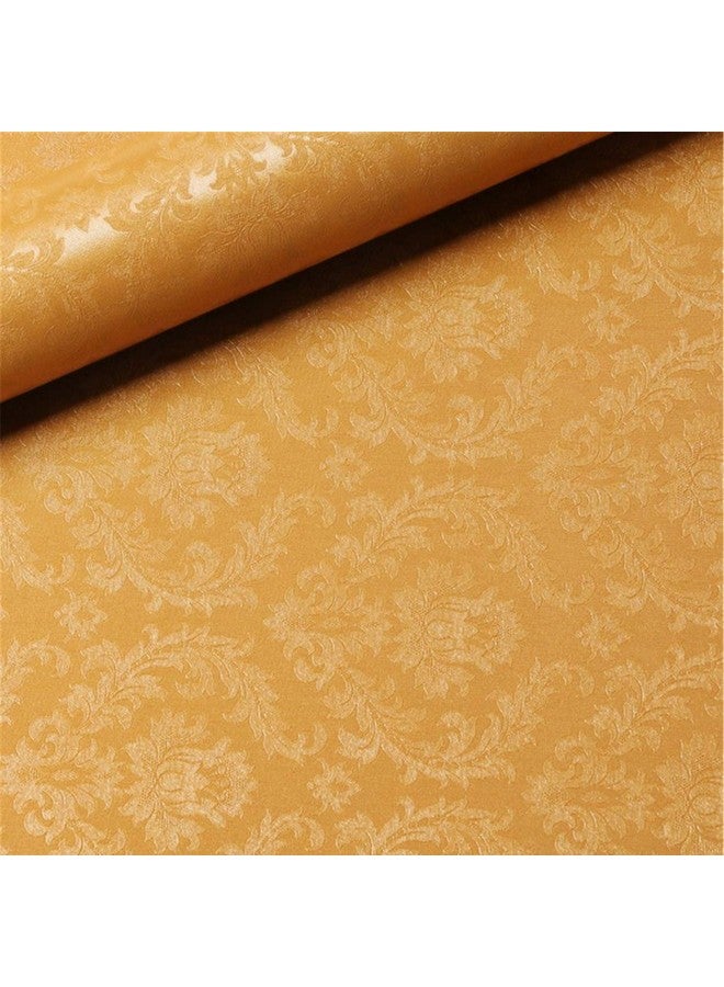 Wolpin Wall Stickers Wallpaper Living Room, Bedroom, Textured Embossed Decal Floral Home Interior Decoration, DIY Self Adhesive, Gold Damask - Image 3