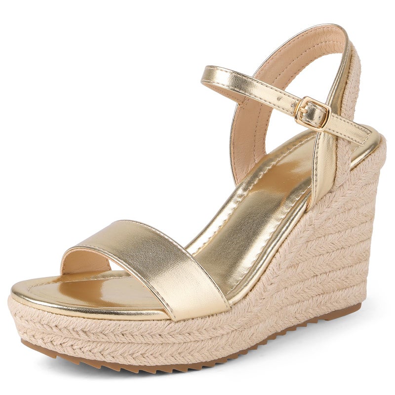 mikarka Women's Espadrille Wedge Sandals: Ankle Strap Platform Open Toe Wedges - Stylish High Heel Dressy Summer Wedges for Women, Inspired by Espadrilles - Image 1