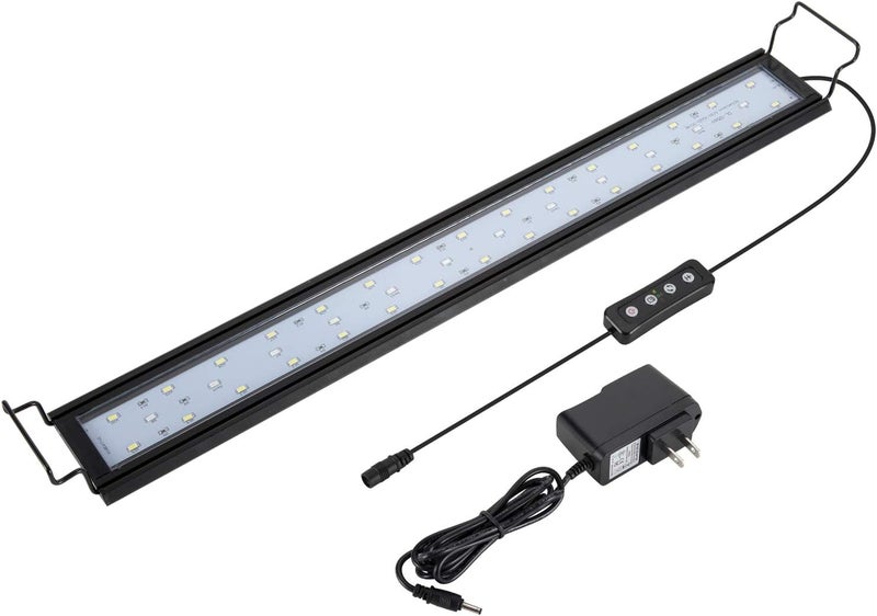 Hygger ضوء حوض السمك كامل الطيف 16 واط مع هيكل من سبائك الألومنيوم وحوامل قابلة للتعديل، LEDs بيضاء وزرقاء وحمراء، وحدة تحكم خارجية، لحوض سمك المياه العذبة (24-30 بوصة) - Image 1