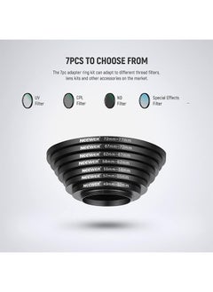Neewer Neewer 9 Pieces Lens Filter Rings Set, Made of Anodized Aluminum, Includes: 37-49mm, 49-52mm, 52-55mm, 55-58mm, 58-62mm, 62-67mm, 67-67mm, 8-2.8 35" 72-77mm 77-82mm  - Image 3
