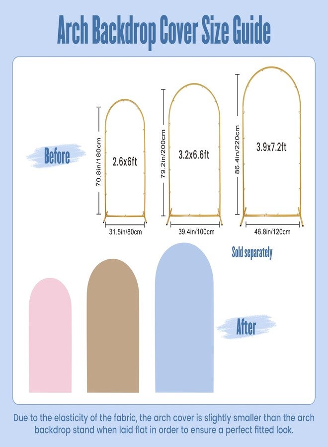 Amonsa Light Blue Backdrop Arch Cover for 6ft Arched Metal Stand Wedding Balloon Arch Decor Covers Wedding Bridal Shower Ceremony Event Fabric Picture Back Drop Decor - Image 2