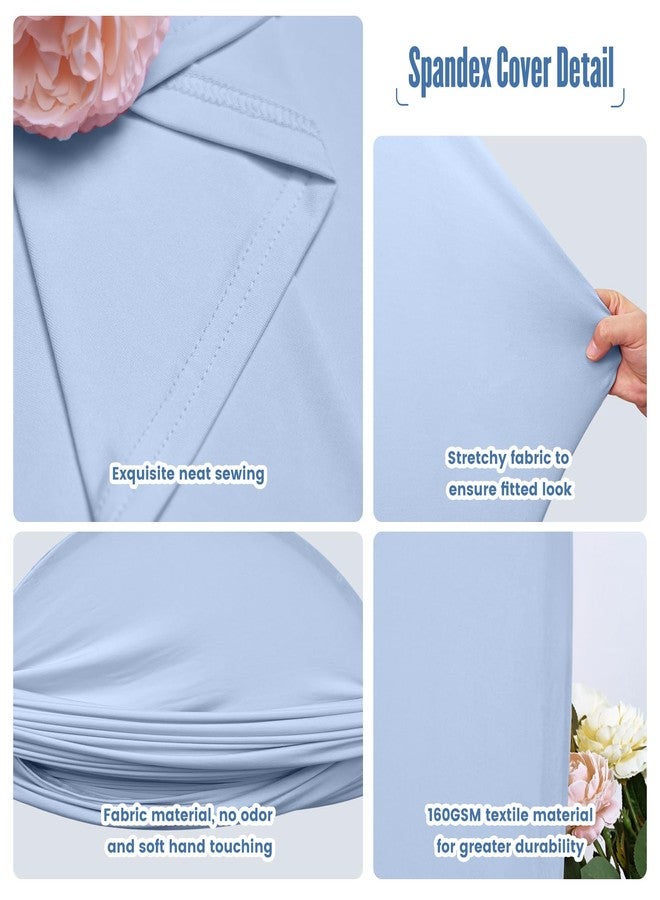 Amonsa Light Blue Backdrop Arch Cover for 6ft Arched Metal Stand Wedding Balloon Arch Decor Covers Wedding Bridal Shower Ceremony Event Fabric Picture Back Drop Decor - Image 3