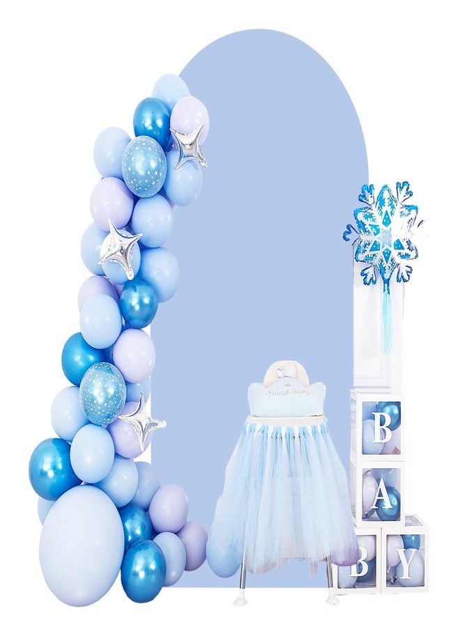 Amonsa Light Blue Backdrop Arch Cover for 6ft Arched Metal Stand Wedding Balloon Arch Decor Covers Wedding Bridal Shower Ceremony Event Fabric Picture Back Drop Decor - Image 1