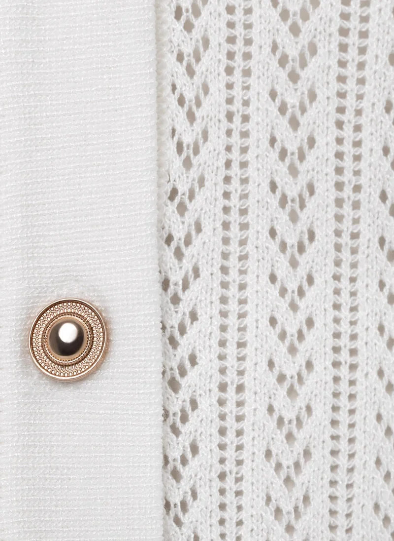 Lichi  Openwork jersey top with short sleeves for Women | Best Price UAE
