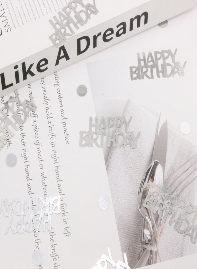 Blopee Birthday Confetti, Silver Confetti for Happy Birthday Table Decorations, 270 PCS Silver Happy Birthday Confetti for Silver Birthday Party Decorations - Image 5