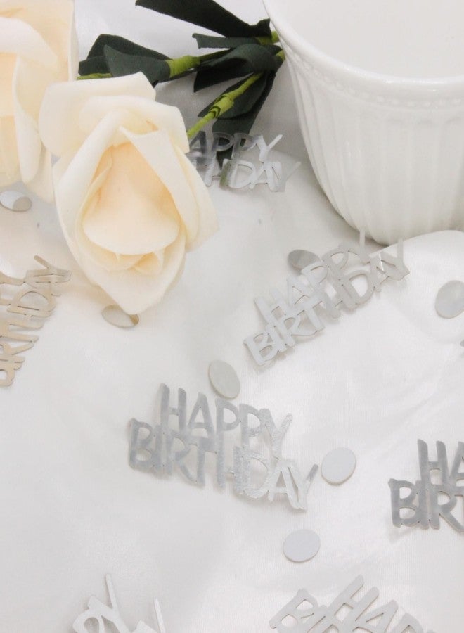 Blopee Birthday Confetti, Silver Confetti for Happy Birthday Table Decorations, 270 PCS Silver Happy Birthday Confetti for Silver Birthday Party Decorations - Image 4