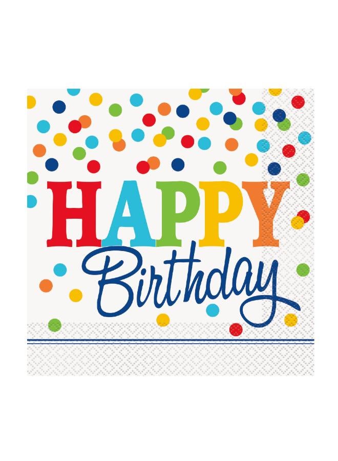 Unique Rainbow Polka Dot Luncheon  Napkin - Pack Of 16 - Image 1