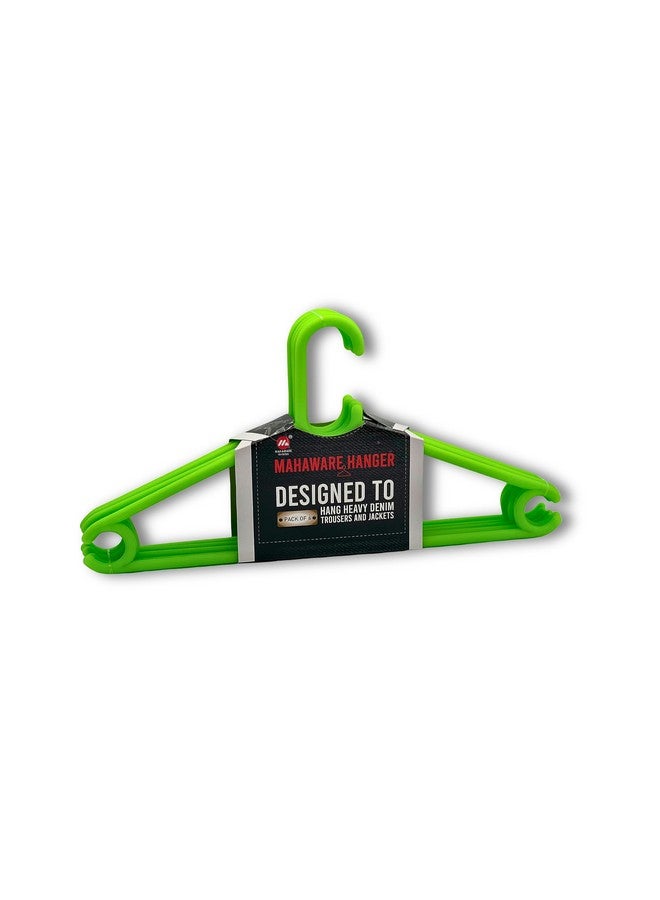 Mahaware Sturdy Polypropylene Hanger, Pack of 6, Green l l Cloth Hanger l Dress Hangers l Hanger for Clothes Hanging - Image 1