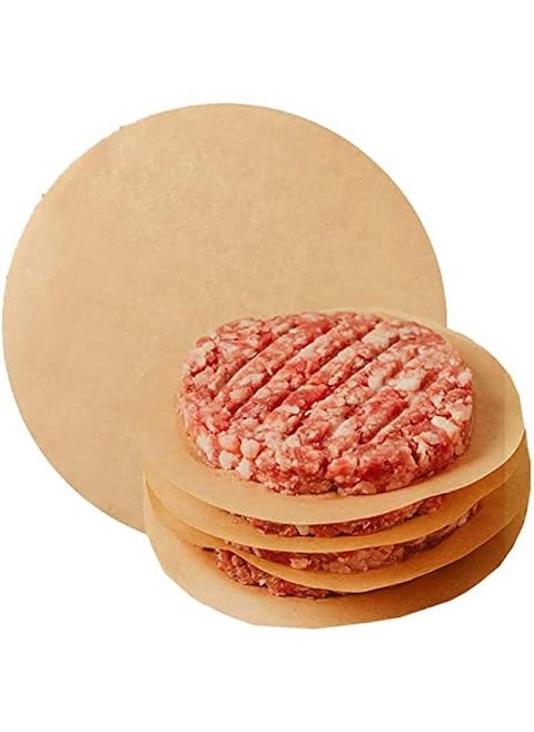 200 Parchment Paper Baking Paper15CM Hamburger Patty PaperGrease Resistant Waxed Butcher PaperNonStick Baking Parchment for GrillingSteamingAir FryerBreadCakeCookieBrown