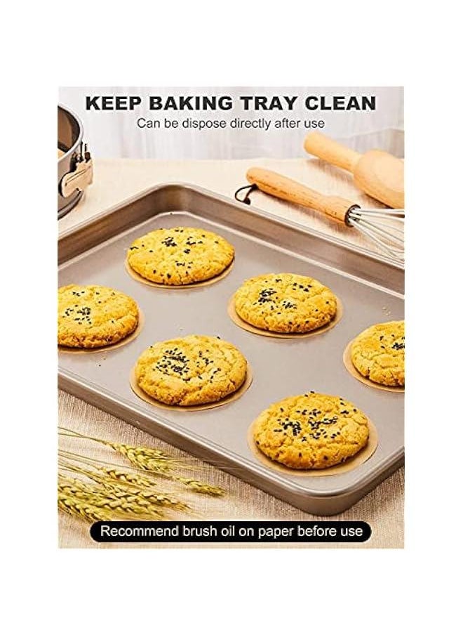 200 Parchment Paper Baking Paper15CM Hamburger Patty PaperGrease Resistant Waxed Butcher PaperNonStick Baking Parchment for GrillingSteamingAir FryerBreadCakeCookieBrown