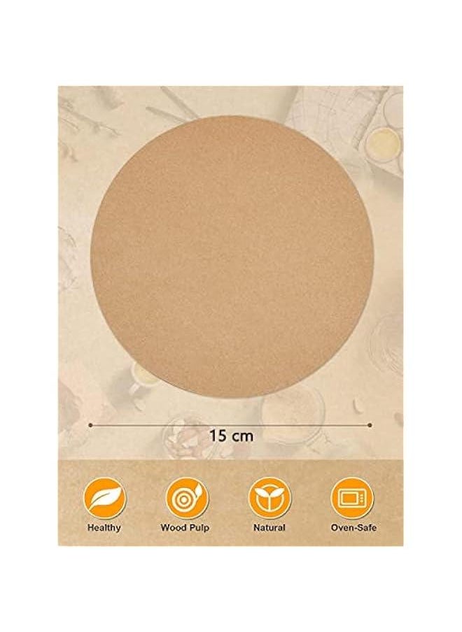 200 Parchment Paper Baking Paper15CM Hamburger Patty PaperGrease Resistant Waxed Butcher PaperNonStick Baking Parchment for GrillingSteamingAir FryerBreadCakeCookieBrown