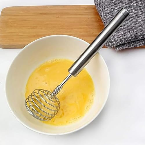 KIPSOME Stainless Steel Hand Push Whisk, Spring Coil Egg Beater, Balloon Whipper for Kitchen Whisking and Blending - Image 4