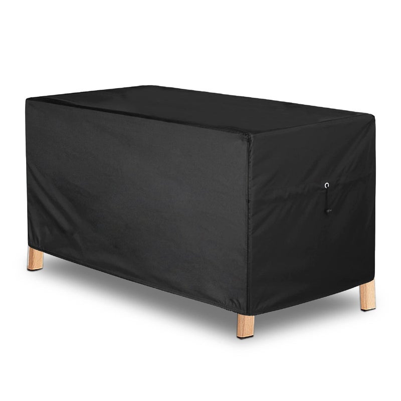 HREFEU Heavy Duty 600D Patio Furniture Table Cover 62 x 29 x 28 inchOutdoor Oxford Deck Box Cover Waterproof Black