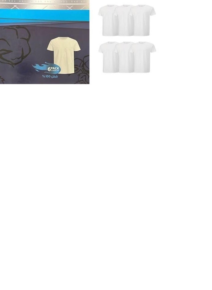 Round half sleeve T-shirt, 100% cotton, Egyptian made (6 pieces). - Image 1