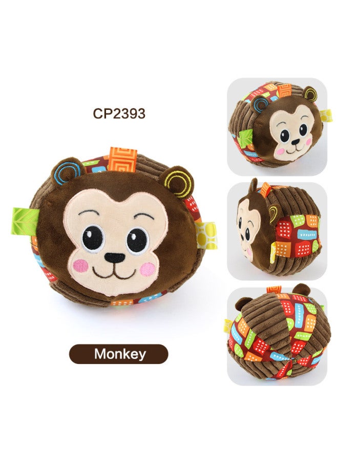 لعبة ألغاز كرتونية للأطفال، خشخشة معرفية، كرة مهدئة، دمية ناعمة على شكل حيوان من القطيفة، لعبة كرة محمولة باليد - اللون: BBCP2391 (أسد) - Image 4