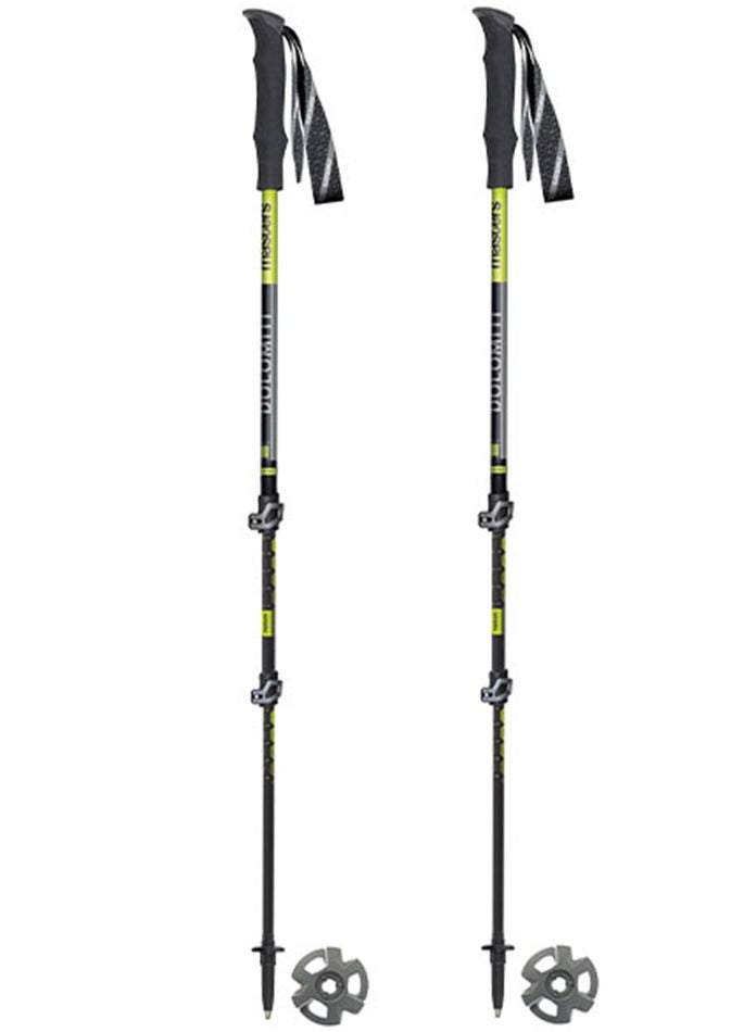 Masters Trekking Poles Dolomiti (Black/Green) – AluTech 7075 Aluminum Hiking Poles, Adjustable 110–130 cm (66 cm Collapsed), Wing Lock System, Carbide Tips, Lightweight 248g, Ergonomic Palmo Grip, Durable Trekking Poles for Hiking & Outdoor Adventure