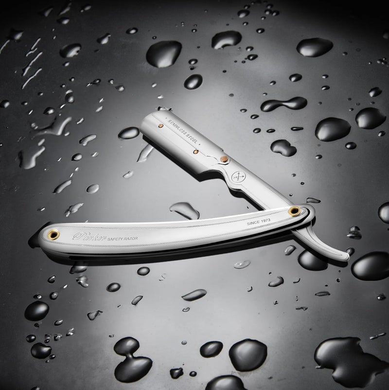 Parker Safety Razor Parker Men’s SR1 Stainless Steel Straight Edge Razor with 5 Platinum Blades - Image 5