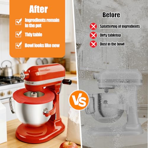 PQPO Silicone Mixer Bowl Cover Compatible with KitchenAid 6-7 Quart Bowl-Lift Stand Mixers, Mixing Bowl Lid Dustproof and Splash-Proof(Grey) - Image 2