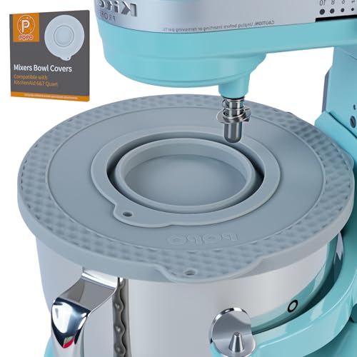 PQPO Silicone Mixer Bowl Cover Compatible with KitchenAid 6-7 Quart Bowl-Lift Stand Mixers, Mixing Bowl Lid Dustproof and Splash-Proof(Grey) - Image 1