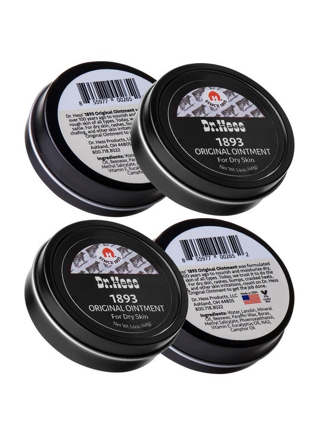 Dr Hess 1893 Original Udder Ointment Allpurpose Nourishing Body Moisturizer For Healing Dry Irritated Skin Cracked Heels Rashes Chafing With Lanolin Beeswax & Eucalyptus Oil 1.4 Oz 4 Pack - Image 1