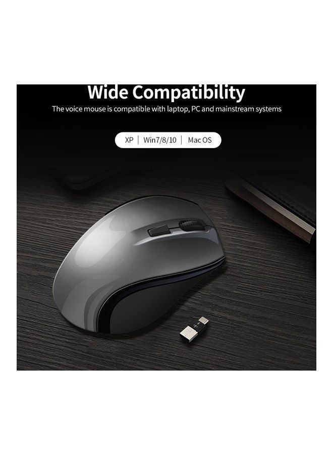 NIBEMINENT X5 Wireless Voice Mouse Black/Grey - Image 2