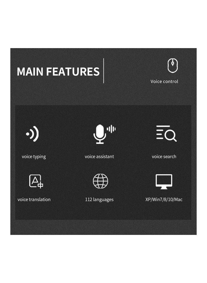 NIBEMINENT X5 Wireless Voice Mouse Black/Grey - Image 5