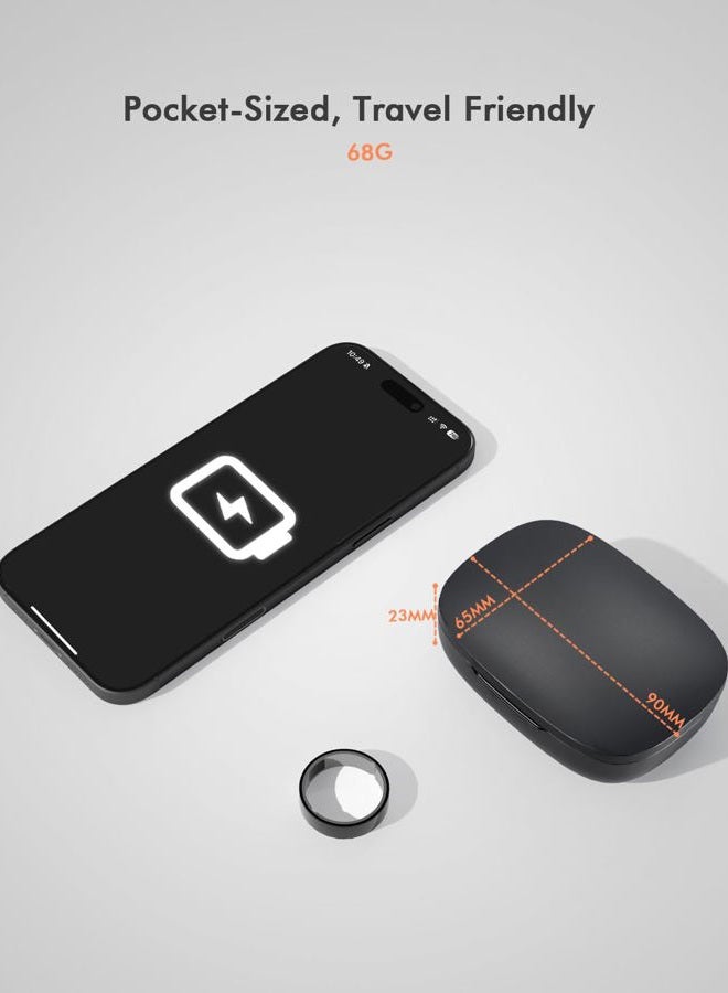 Doohoeek Updated Charging Case for Oura Ring 4 & 3 Charger, Wireless Power Station Fits Official Oura Chargers & Fit All-Sized Rings Gen 4 & 3 1000mAh (Official Charger NOT Included) - Image 2