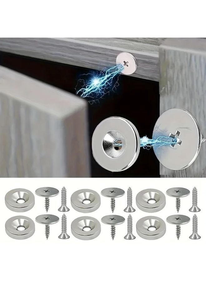 6 Sets Heavy Duty Metal Cabinet Door Magnets Concealed Magnetic Locks Easy Installation - Image 2