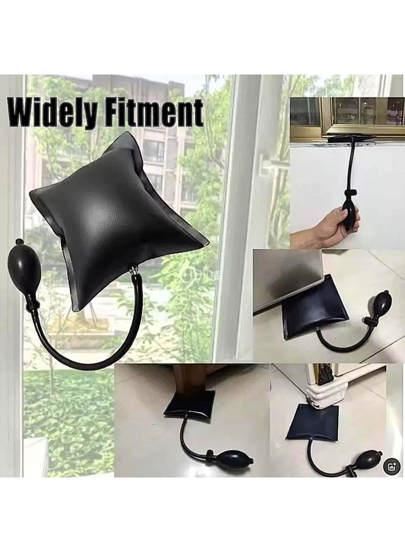 Adjustable air pump, emergency car door opener and closer airbag for door and window stabilization - Image 1