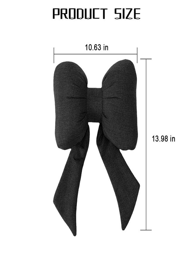 Bittwee Bow Car Headrest Pillow, Breathable Memory Foam Vehicle Neck Pillow with Adjustable Strap, Ergonomic Auto Neck Support Cushion for Pain Pressure Relief, Universal for Most Cars (Black) - Image 2