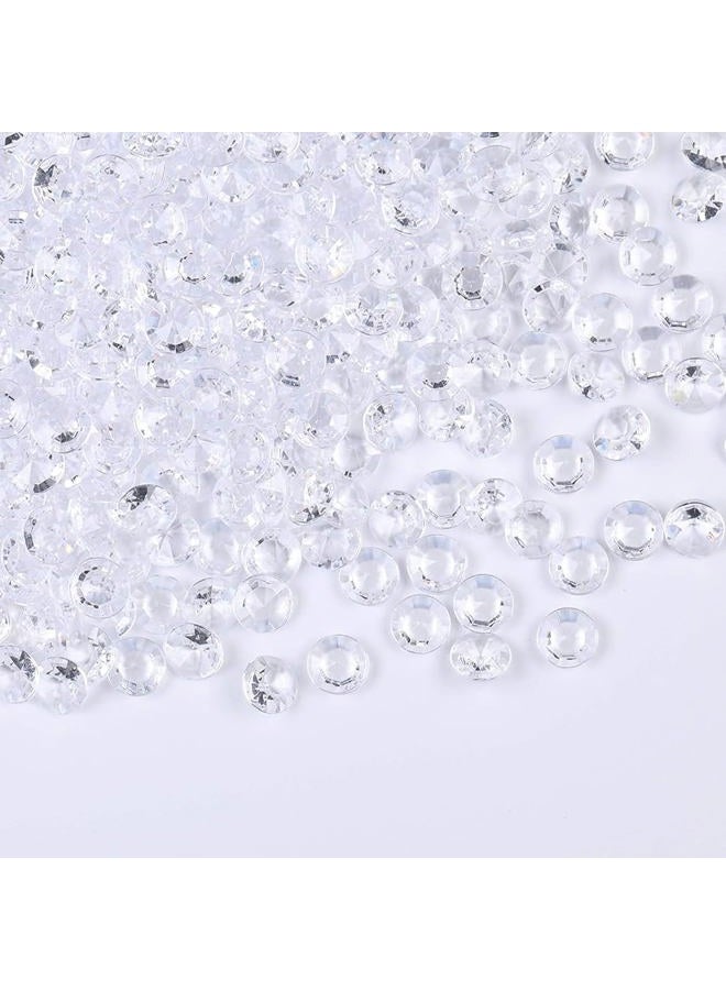 Gintoaria 1000pcs/ Pack Wedding Table Acrylic Diamond Scatter Crystals Confetti Acrylic Gems Vase Fillers Rhinestones for Wedding, Bridal Shower, Vase Beads Decorations 10mm Transparent - Image 1