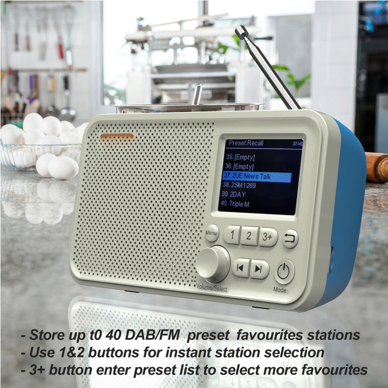 Digital AM FM Radio Portable, Rechargeable Radio Digital Tuner, Supports TF USB Port, Sleep Timer and Hand-Free for Home or Outdoor - Image 4