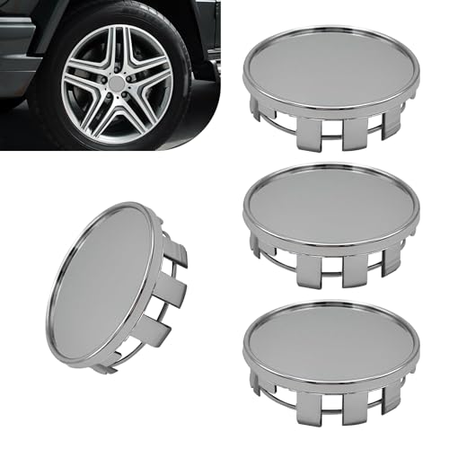 Dogary 4 PCS Car Wheel Hub Center Cap Snapin Tight Fit Wheel Center Hub Cap Cover ScratchResistant Waterproof Rim Exterior Accessories Universal for Most Vehicles Trucks SUVs Silver - Image 1