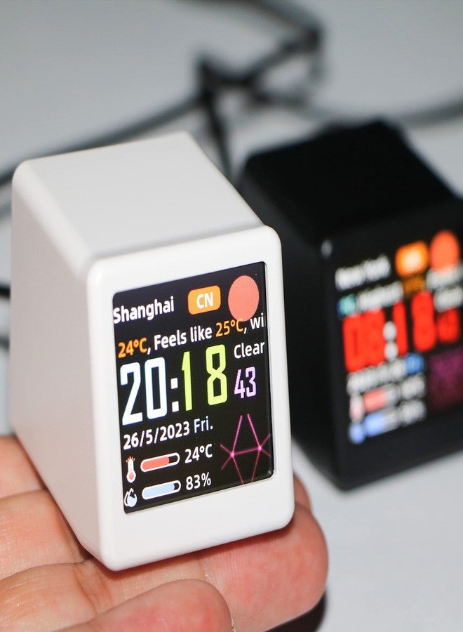 Vastarry Vastarry Bitcoin Stock Ticker Monitor Display Digital Clock Weather, Temperature, Humidity, and Picture Playback Wi-Fi Enabled, and Photo Slideshow Capabilities (Yellow) - Image 4