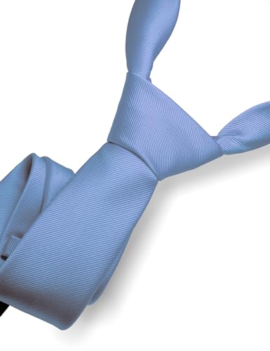 RBOCOTT Silk Baby Blue Tie Business Wedding Formal Necktie for Men (Light Blue) - Image 2