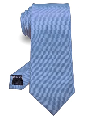 RBOCOTT Silk Baby Blue Tie Business Wedding Formal Necktie for Men (Light Blue) - Image 4