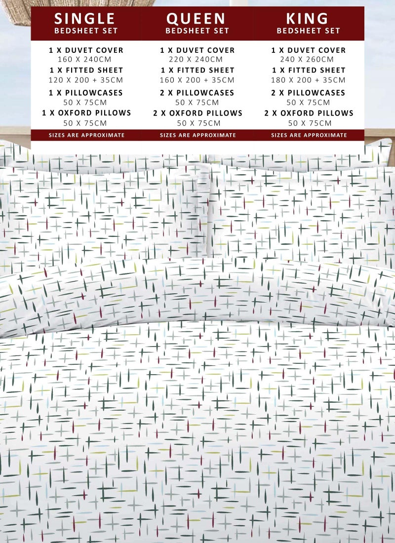 Amali  6 Pieces Bedsheet Set King Size (200 x 200+35cm) Polycotton Including 1 Duvet Cover 1 Fitted Sheet 2 Oxford & 2 Standard Pillowcases Durable & LongLasting Quality - Image 4