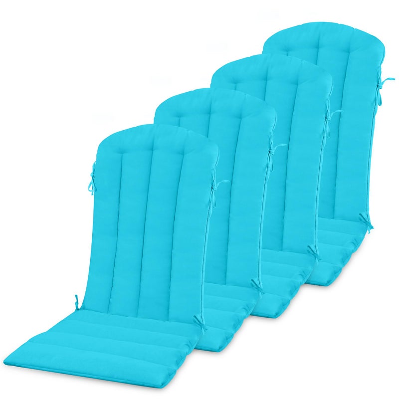 YEFU Adirondack Chair Cushion, Rocking Chair Cushions with Straps, Folding Patio Chair Pad for Indoor and Outdoor, 19.7x18.9x1.5 Inch, Aruba, 4-Pack - Image 1