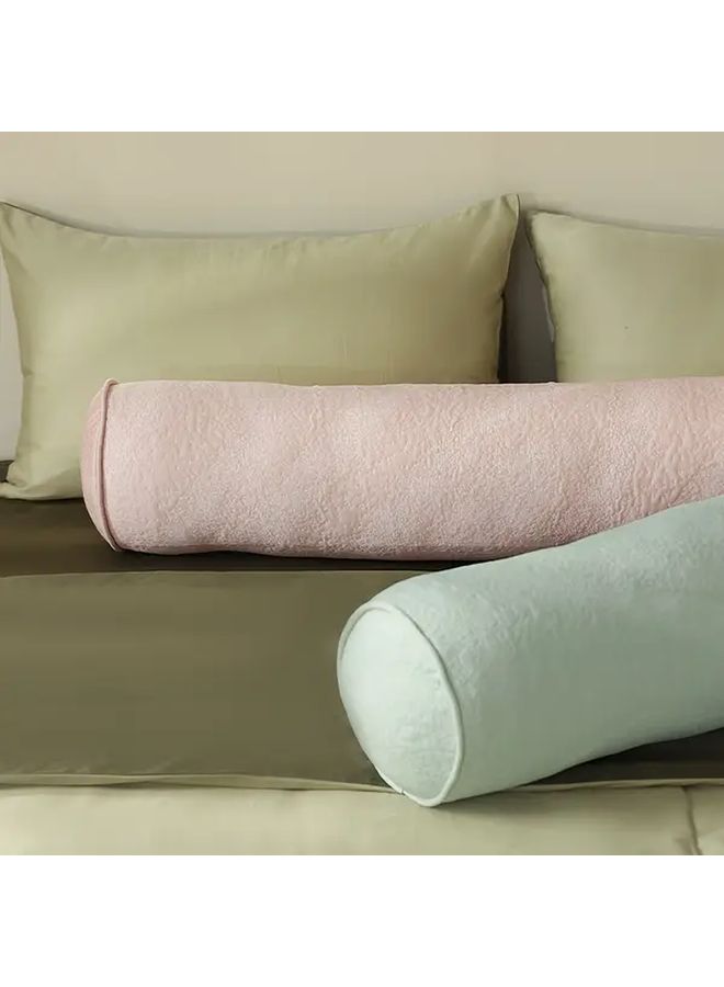 1pc French Style Soft Support Cylindrical Pillow Cover Hug Fled Beige L100 D7 87inch Machine Washable Zipper Closure Ergonomic Decorative Body Pillow Case Cushion Cover For Bedroom Living Room No Insert Included - Image 4